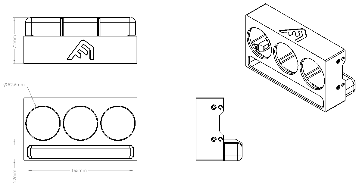 Universal Double-DIN Gauge Panel with Phone Storage Slot