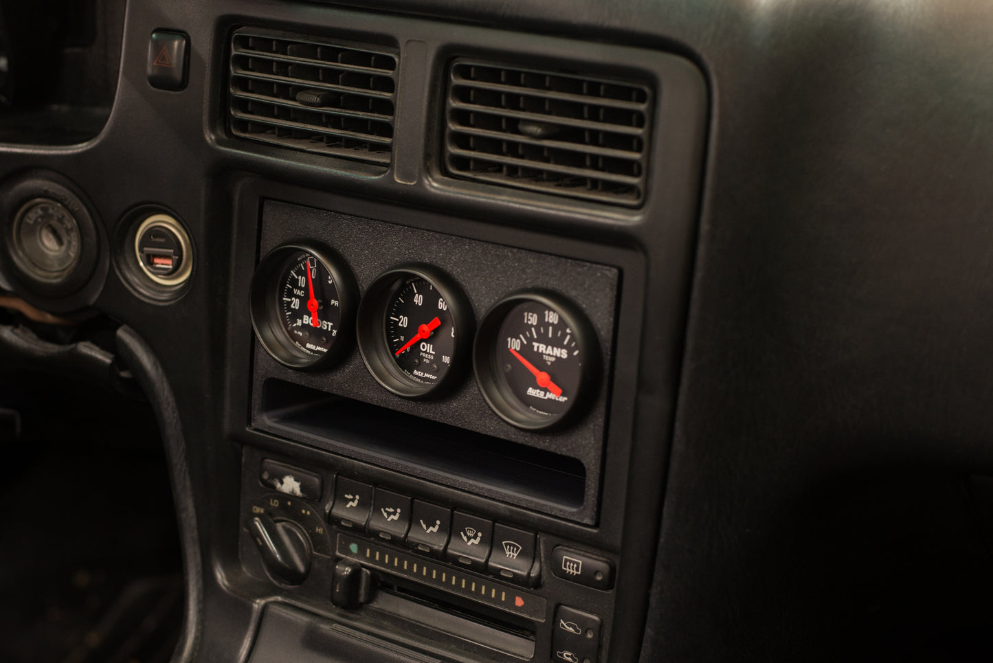 Universal Double-DIN Gauge Panel with Phone Storage Slot