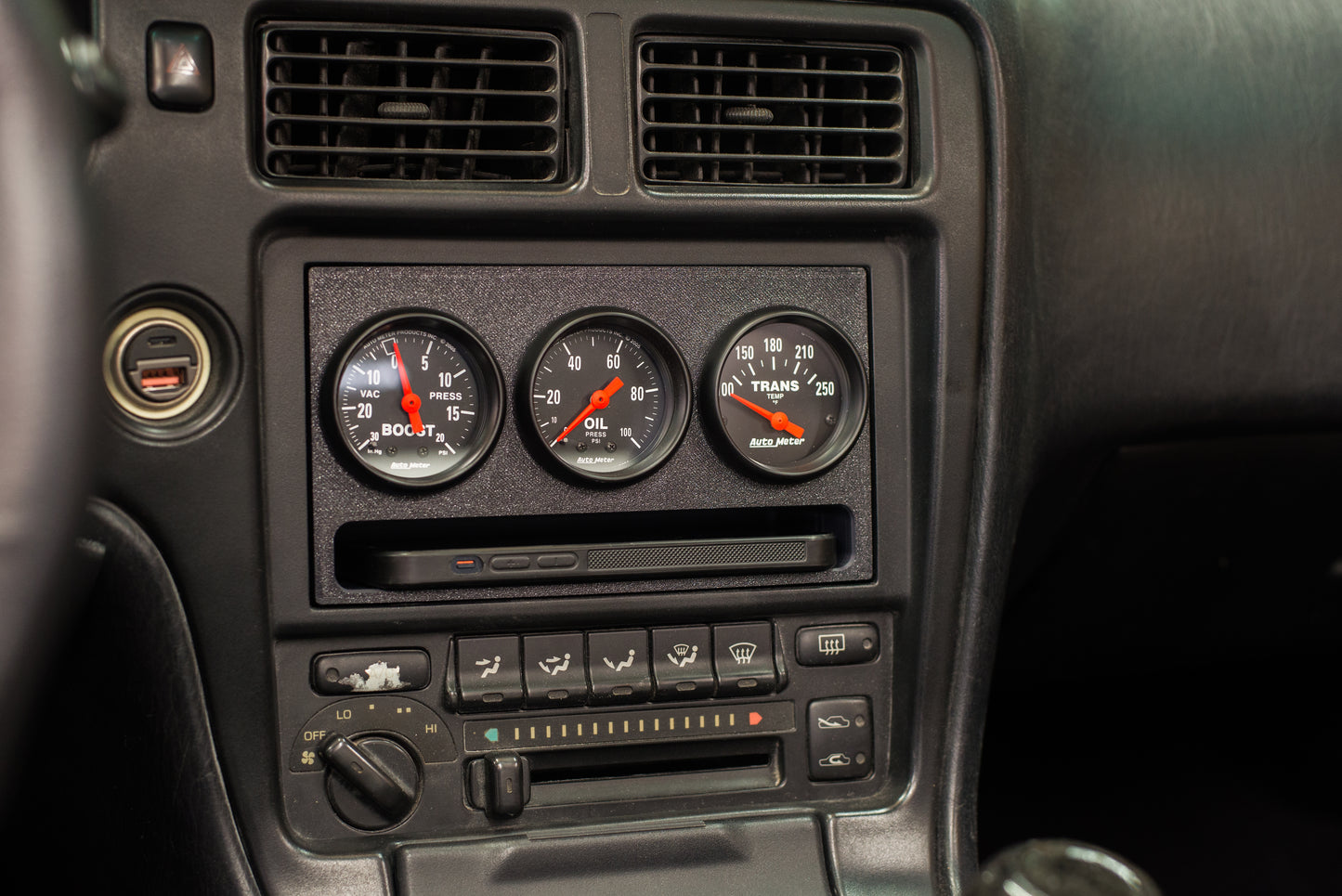 Universal Double-DIN Gauge Panel with Phone Storage Slot